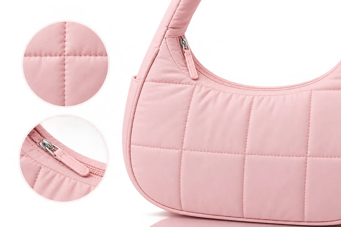 Women’s Quilted Puffer Shoulder Bag – Lightweight Nylon Underarm Hobo Tote with Adjustable Strap